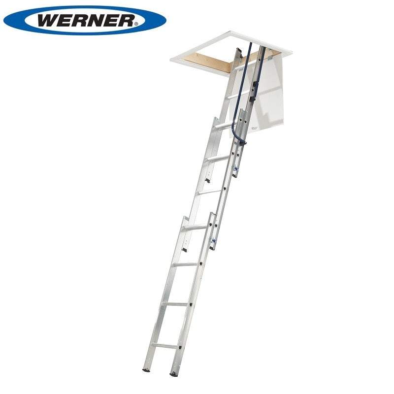 Werner Easy Stow 3 Section Loft Ladder - Bs En 14975 Aluminium