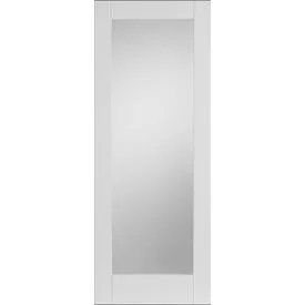 Door Superstore Delemere Shaker Primed White Clear Glass Internal Door