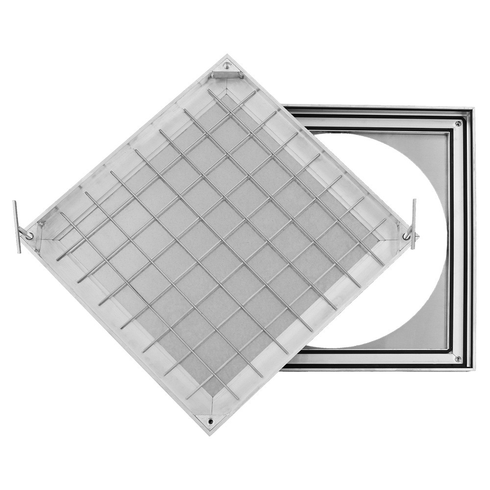 Wrekin Square-to-Round Triple Sealed 60mm Aluminium Recessed Access Cover 450mm x 450mm