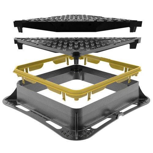 Mahole Frame Riser WREKIN Clicklift Manhole Cover Frame Raising System - 675mm x 675mm ...