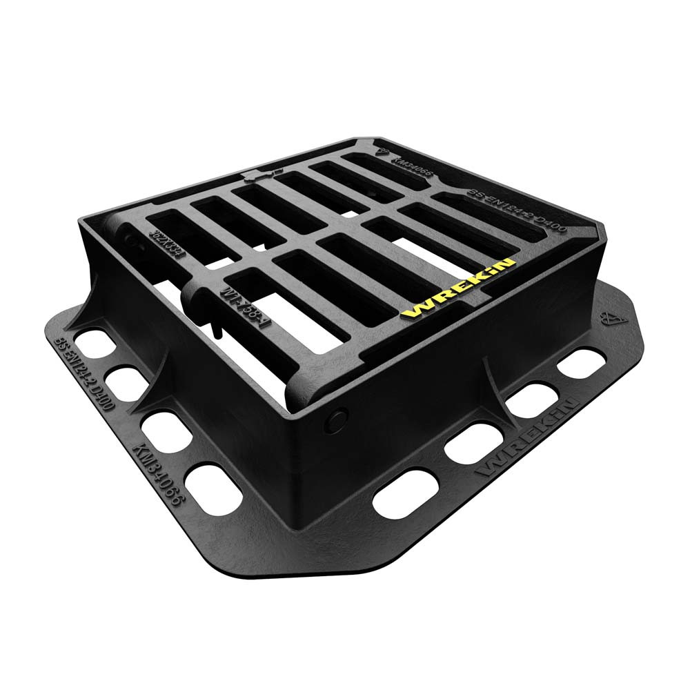 Wrekin Tri-Star Ductile Iron Gully Grate D400 - 430mm x 370mm x 100mm 