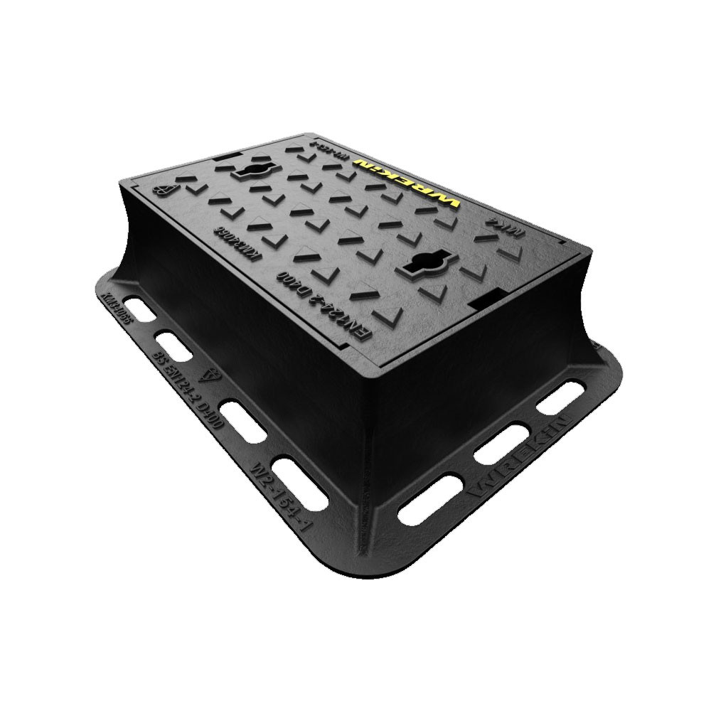 WREKIN Tristar D400 Ductile Iron KTFH Surface Box & 125mm Frame - 380mm x 235mm