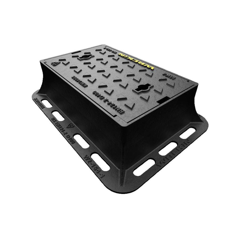 Wrekin Black Tristar D400 Ductile Iron Ktwo Surface Box & 125Mm Frame - 380Mm X 235Mm