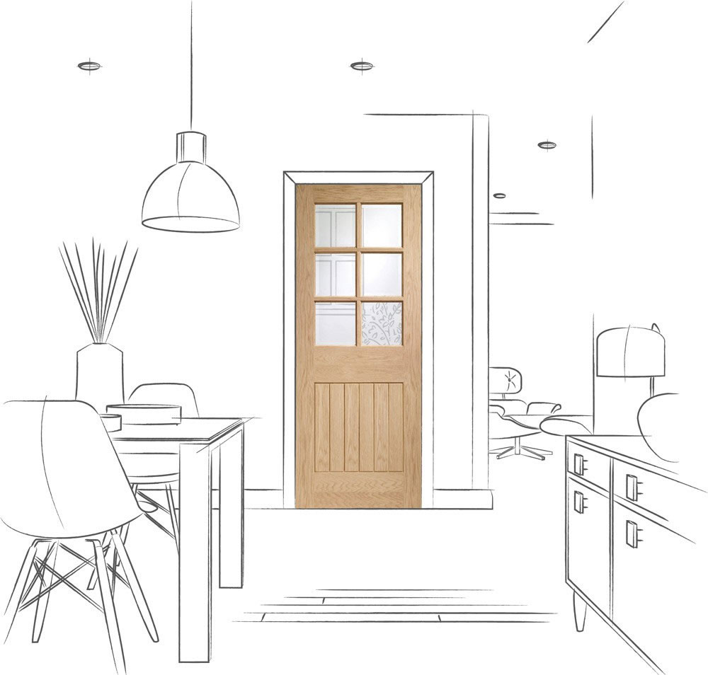 xl joinery internal oak suffolk 6 light bevelled glazed cottage door drawing