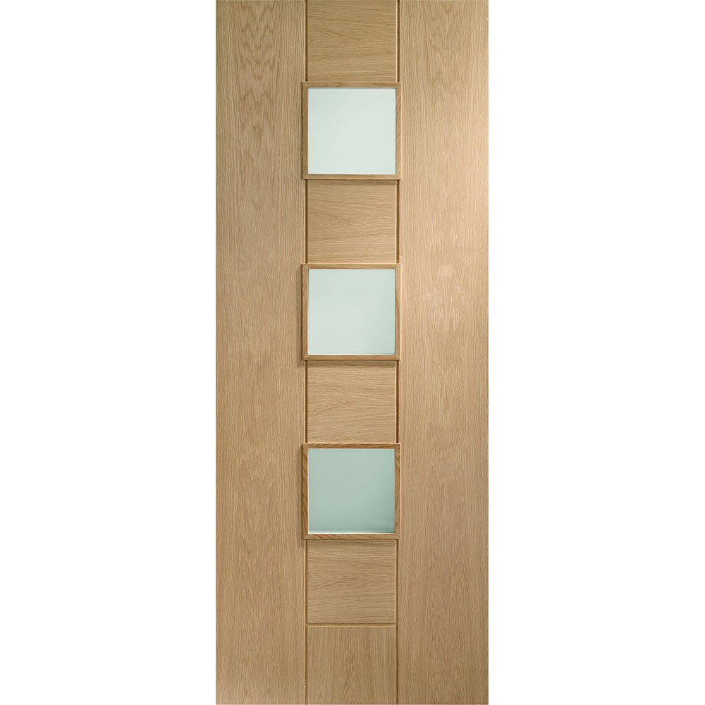 XL Joinery Messina Unfinished Oak Obscure Glazed Internal Flush Door