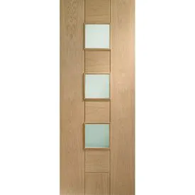 XL Joinery Messina Unfinished Oak Obscure Glazed Internal Flush Door