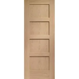 XL Joinery Shaker 4 Panel Unfinished Oak Internal FD30 Fire Door