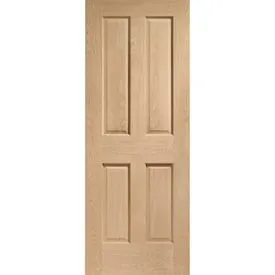 XL Joinery Traditional NRM Victorian 4 Panel Unfinished Oak Internal FD30 Fire Door