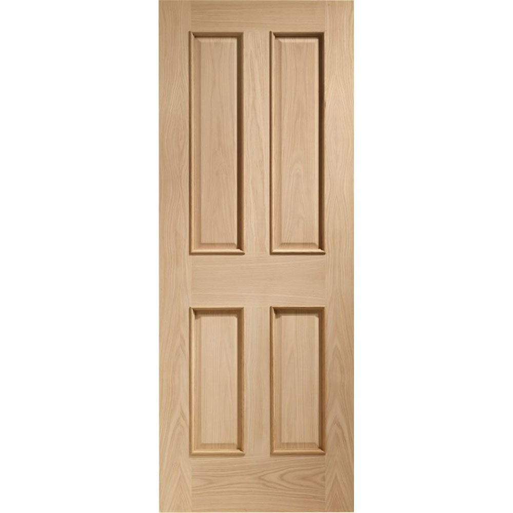 XL Joinery Raised Mouldings Victorian 4 Panel Unfinished Oak Internal Door