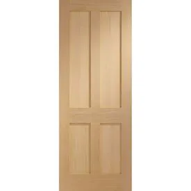 XL Joinery Shaker Victorian 4 Panel Unfinished Oak Internal FD30 Fire Door