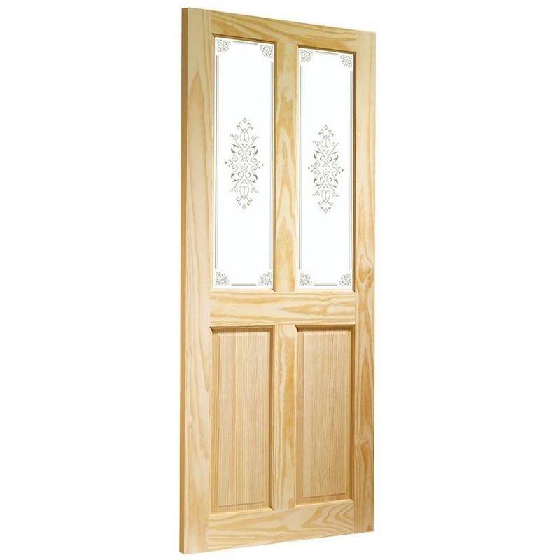 XL Joinery Victorian Unfinished Pine Decorative Glazed Internal Door