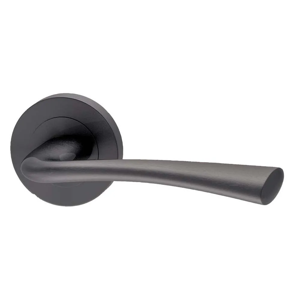 XL NEVA XL Joinery Matt Grey Stainless Steel Round Rose Door Handle Pack