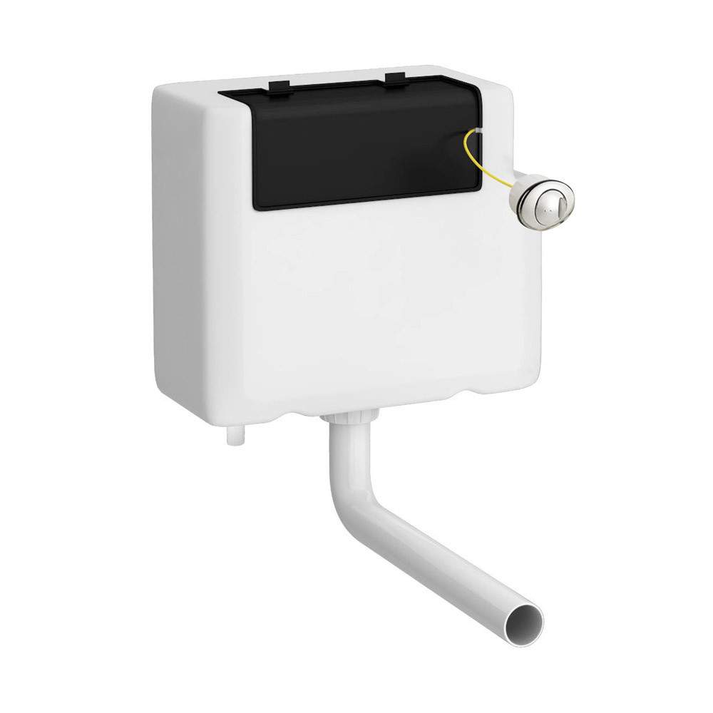 Nuie White Chrome Concealed Dual Flush Cistern With Bottom Inlet Silver Hd Polyethylene