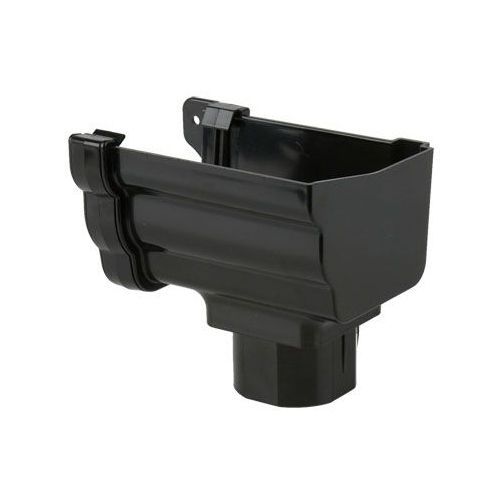 Product image for Brett Martin Plastic Guttering Ogee Prostyle Stop End Outlet RH 106mm - Black