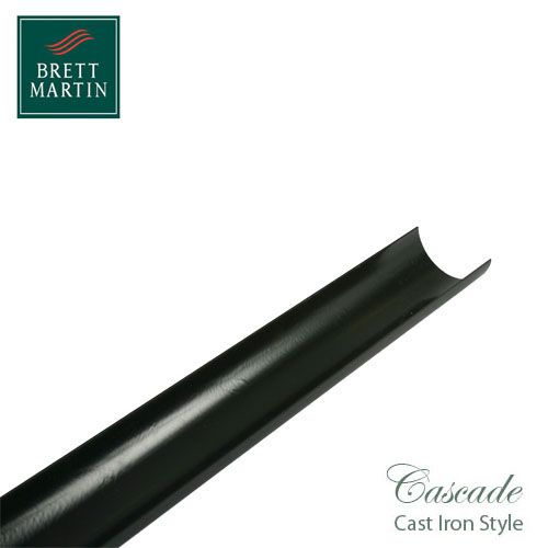 Cascade Cast Iron Style 112mm x 4m Plastic Roundstyle Guttering Black