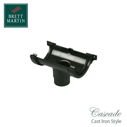 Cascade Cast Iron Style 112mm Roundstyle Running Outlet - Black