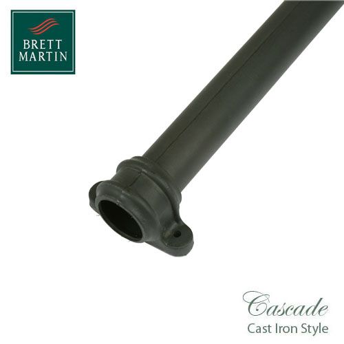 Cascade Cast Iron Style 68mm x 2.5m Socketed Pipe With Lugs - Black
