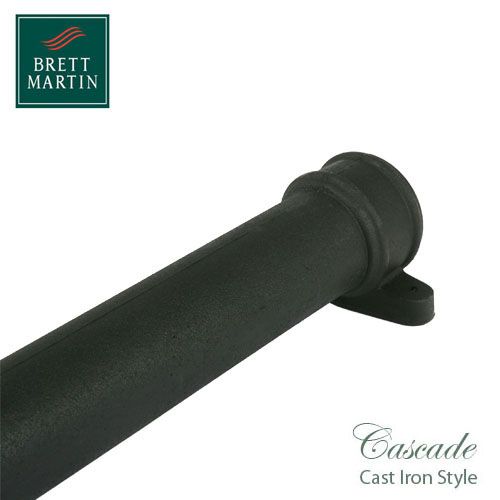 Cascade Cast Iron Style 105mm x 1.8m Socketed Pipe With Lugs (Black)