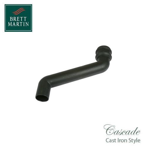Cascade Cast Iron Style 305mm Round Downpipe Offset Bend - Black