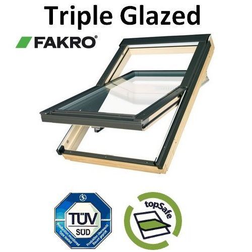 FTT - U5/02 Fakro Roof Window 55cm x 98cm Centre Pivot Thermo - Pine