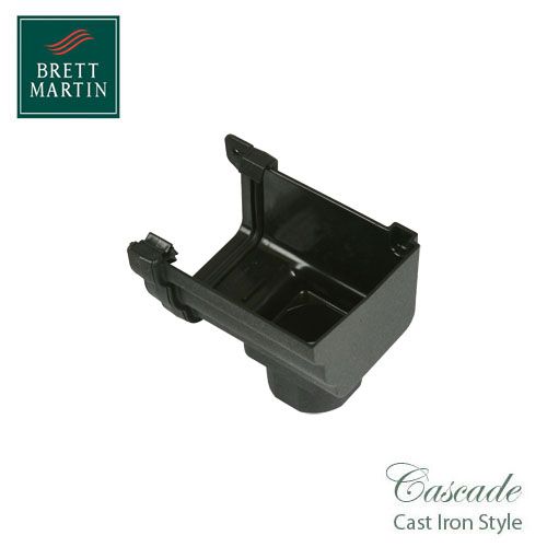 Cascade Cast Iron Style 106mm Prostyle Stopend Outlet R/H - Black