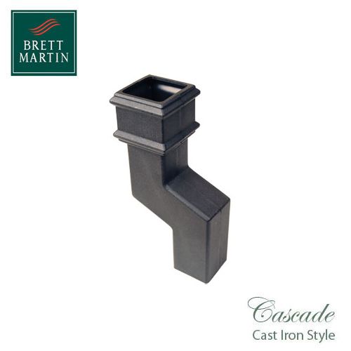 Cascade Cast Iron Style 150mm Square Downpipe Offset Bend - Black