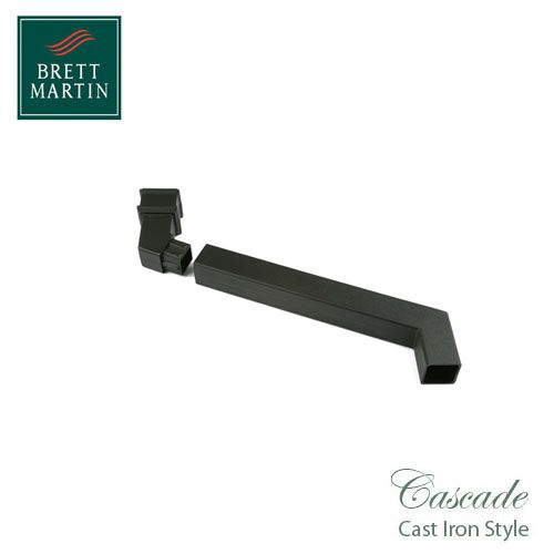 Cascade Cast Iron Style Square Downpipe Adjustable Offset Bend - Black