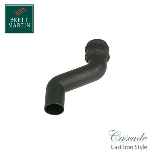 Cascade Cast Iron Style 150mm Round Downpipe Offset Bend - Black