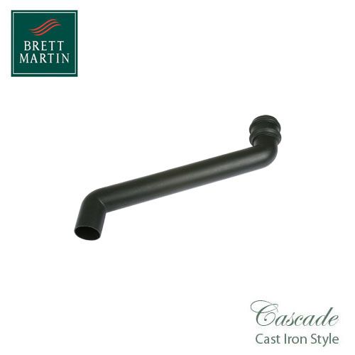 Cascade Cast Iron Style 455mm Round Downpipe Offset Bend - Black