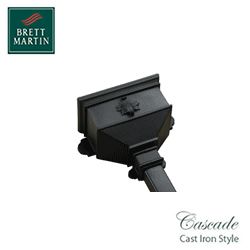 Cascade Cast Iron Style 65mm & 68mm Small Hopper With Leaf (Black)