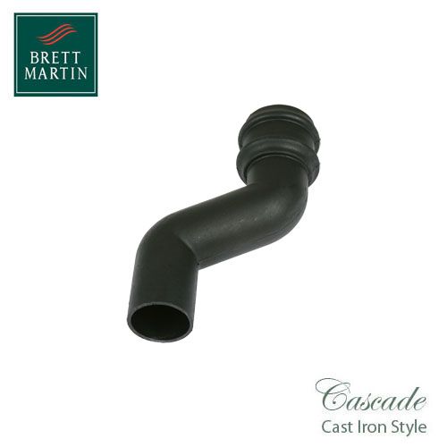 Cascade Cast Iron Style 105mm Plastic Round 115mm Offset Bend (Black)
