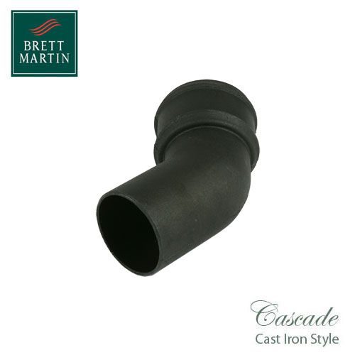 Cascade Cast Iron Style 105mm Plastic Round 135dg Bend (Black)