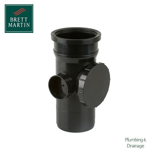 Cascade Cast Iron Style 110mm Plastic Access Pipe (Black)