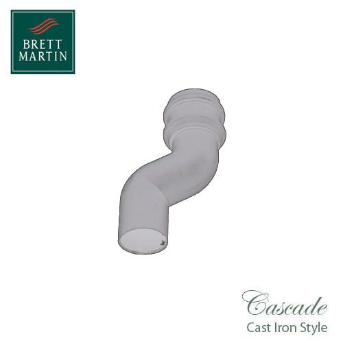 Cascade Cast Iron Style 75mm Round Downpipe Offset Bend - White