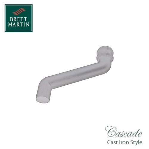 Cascade Cast Iron Style 305mm Round Downpipe Offset Bend - White