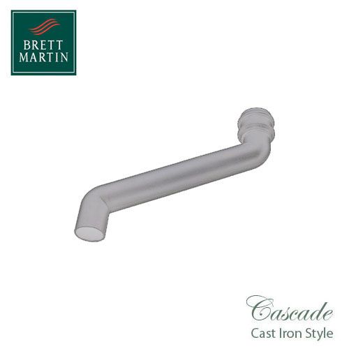 Cascade Cast Iron Style 380mm Round Downpipe Offset Bend - White