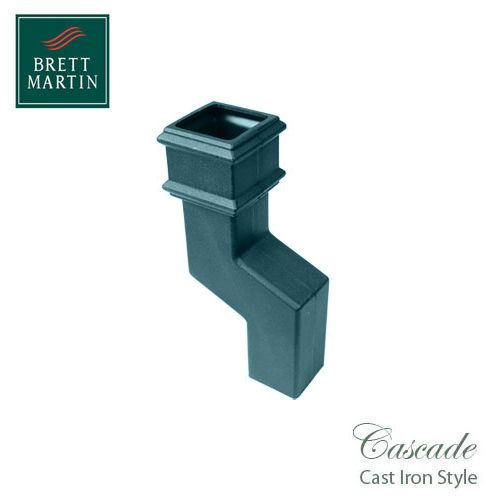 Cascade Cast Iron Style 150mm Square Downpipe Offset Bend - Green