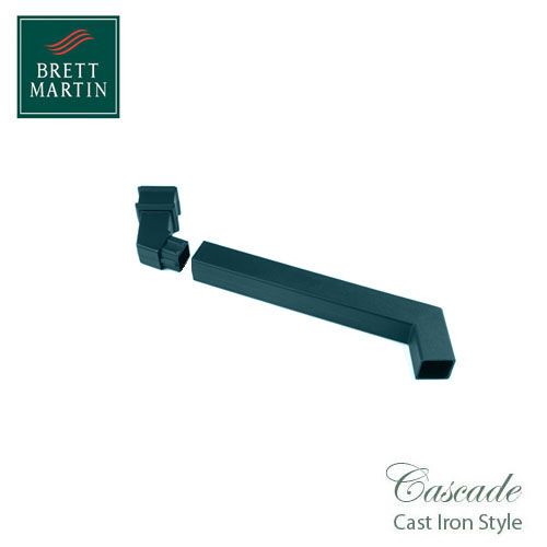 Cascade Cast Iron Style Square Downpipe Adjustable Offset Bend - Green