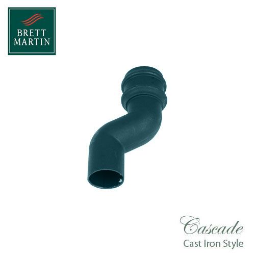 Cascade Cast Iron Style 75mm Round Downpipe Offset Bend - Green
