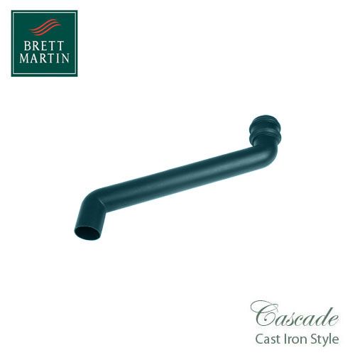 Cascade Cast Iron Style 455mm Round Downpipe Offset Bend - Green