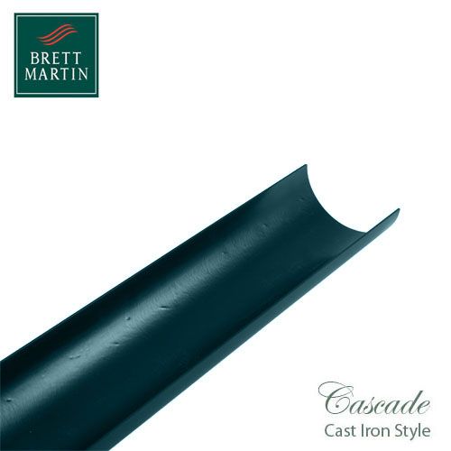Cascade Cast Iron Style 170mm x 2m Plastic Half Round Guttering Green