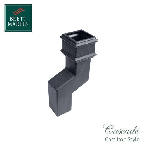 Cascade Cast Iron Style 75mm Square Downpipe Offset Bend - Grey