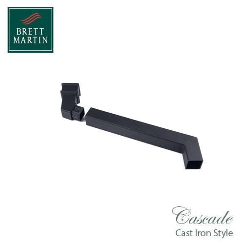 Cascade Cast Iron Style Square Downpipe Adjustable Offset Bend - Grey