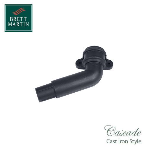 Cascade Cast Iron Style 68mm Plastic 112.5dg Spigot Bend L/H - Grey