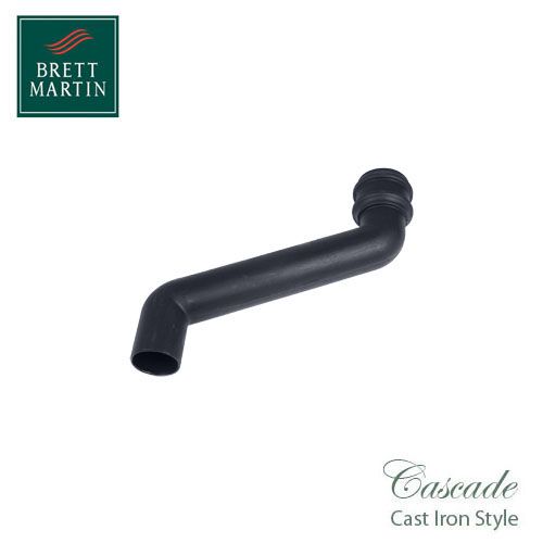 Cascade Cast Iron Style 305mm Round Downpipe Offset Bend - Grey