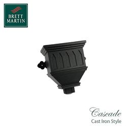 Cascade Cast Iron Style 100mm x 75mm Bath Hopper Windowed (Grey)