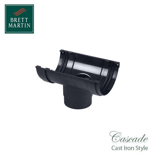 Cascade Cast Iron Style 170mm Half Round Running Outlet (Grey)