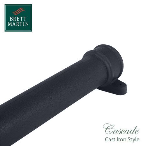 Cascade Cast Iron Style 105mm x 1.8m Socketed Pipe With Lugs (Grey)