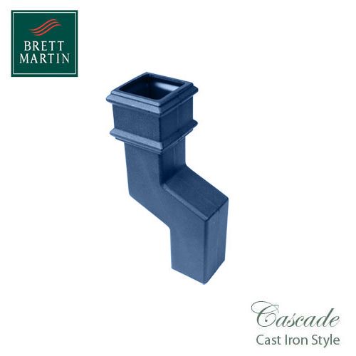 Cascade Cast Iron Style 150mm Square Downpipe Offset Bend - Blue