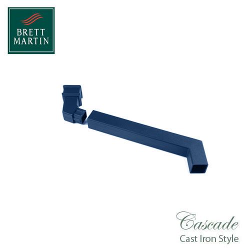 Cascade Cast Iron Style Square Downpipe Adjustable Offset Bend - Blue